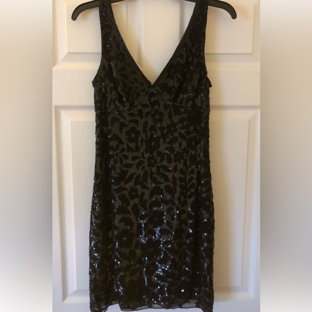 Sequin Mini Dress cocktail beaded v neck sleeveless party sexy prom wedding - Picture 2 of 15